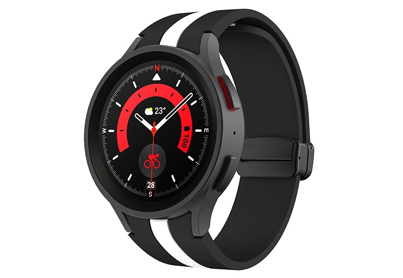 Samsung Galaxy Watch 5 Band - schwarz/weiß - Magnetschließe
