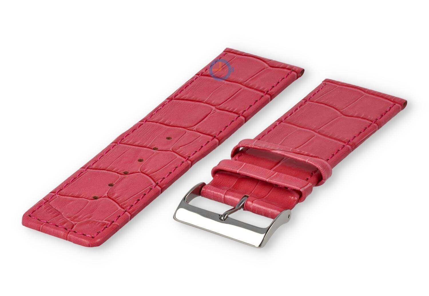 Luxus Kroko Uhrenarmband - 30mm - Himbeer
