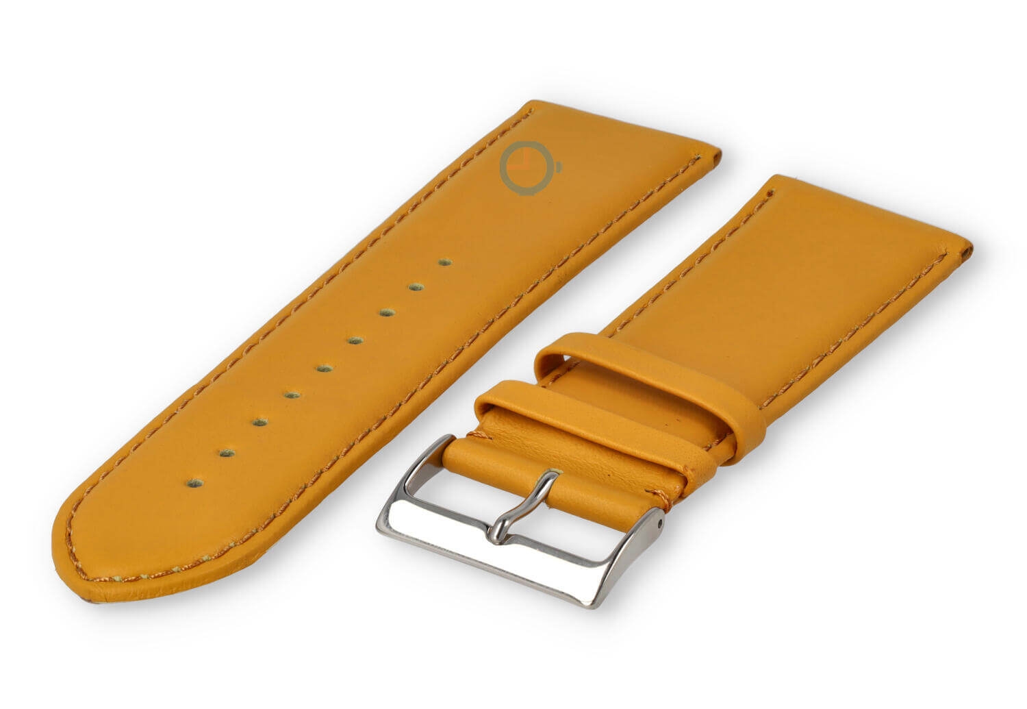 28mm Uhrenarmband glatt Leder - Senfgelb