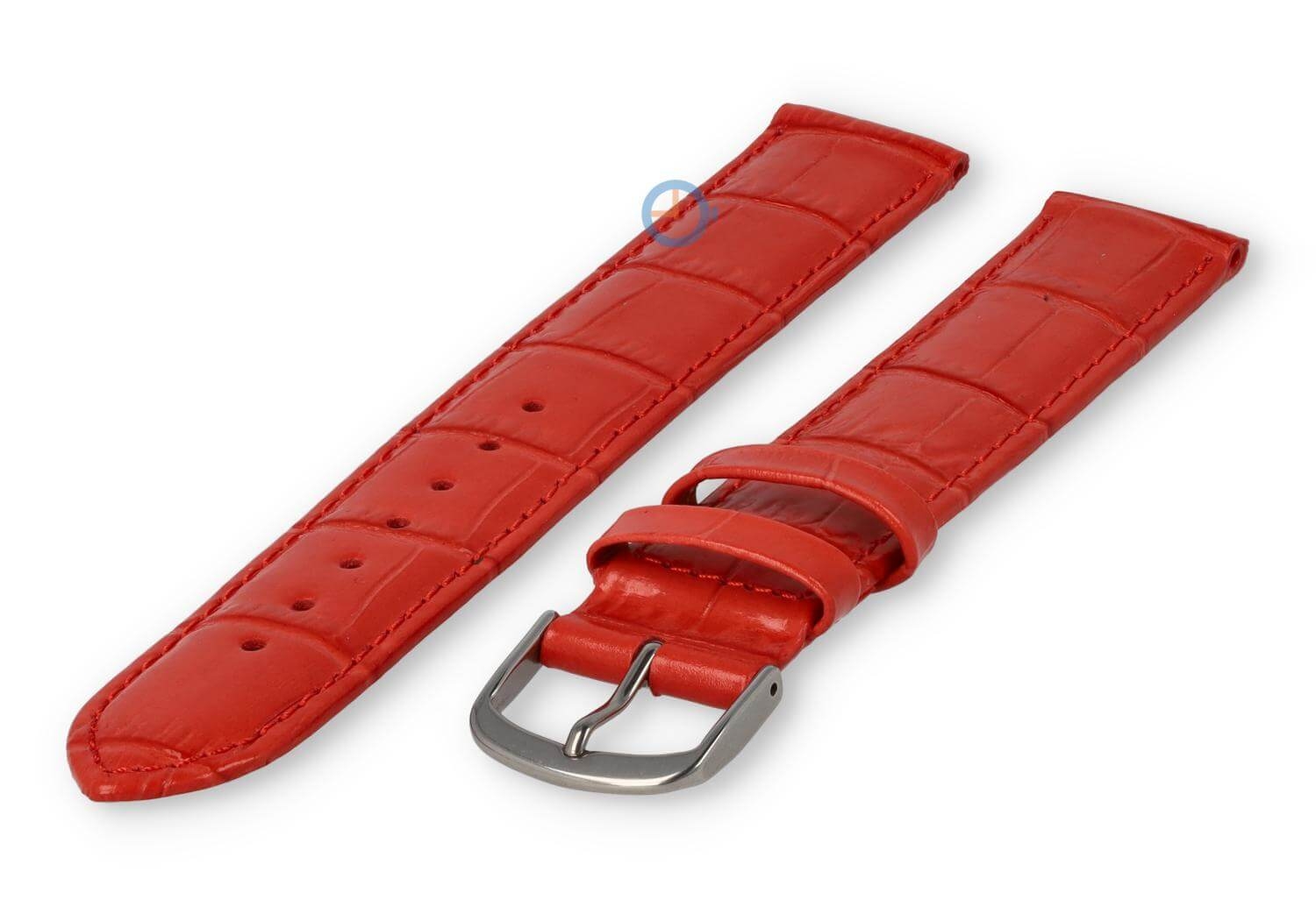 Krokoleder Extra langes Uhrenarmband - 18mm - Rot