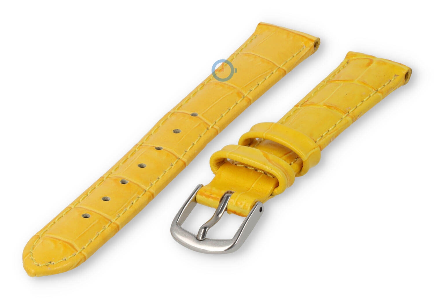 Lederband mit Krokoprägung - 12mm - Gelb
