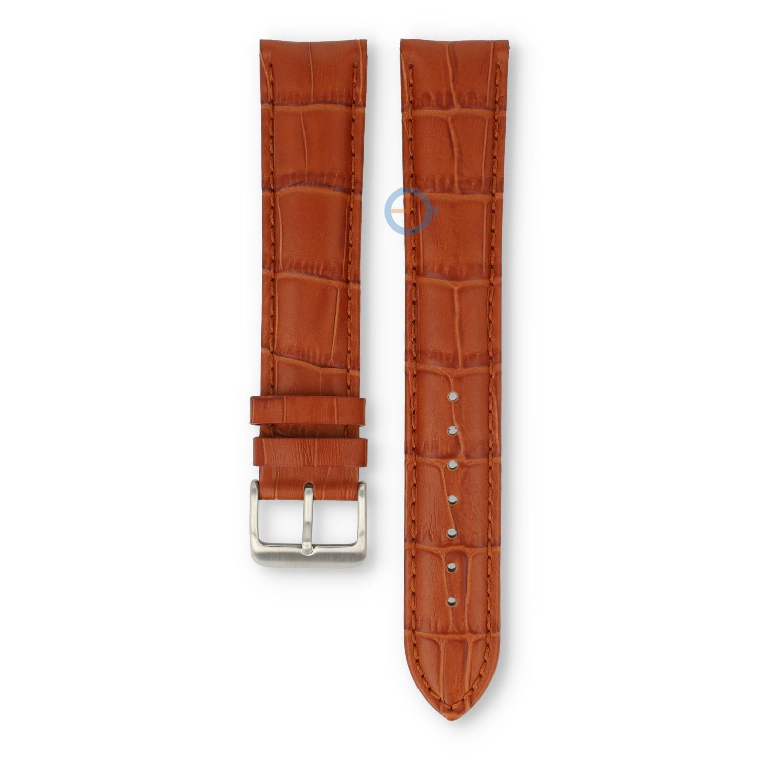 Extra langes Uhrenarmband - Krokoleder - 20mm - cognac