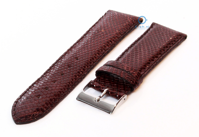 Uhrenarmband 20mm Dunkelbraun Eidechsenleder