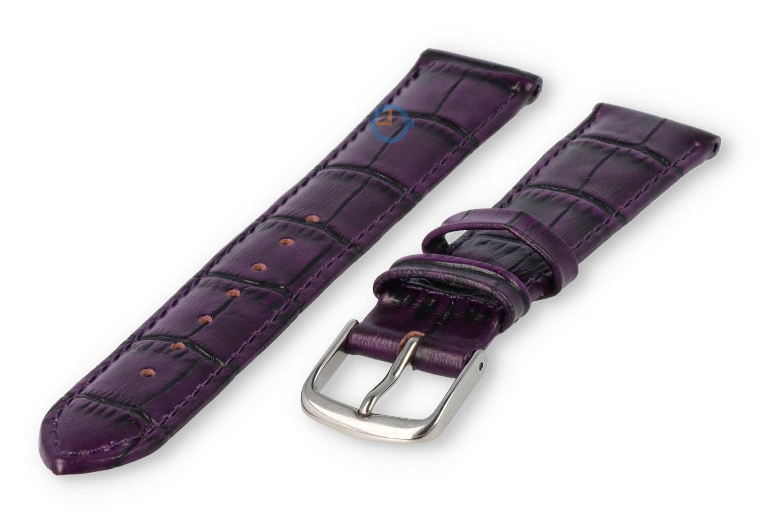 Damundgröße Lederband (Kroko) - 16mm - aubergine