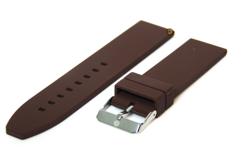 Uhrenarmband 22mm Braun Silikon