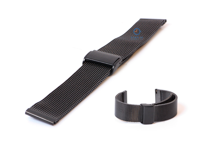 Uhrenarmband 22mm Milanaise schwarz