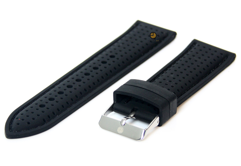 Uhrenarmband 24mm Silikon Schwarz
