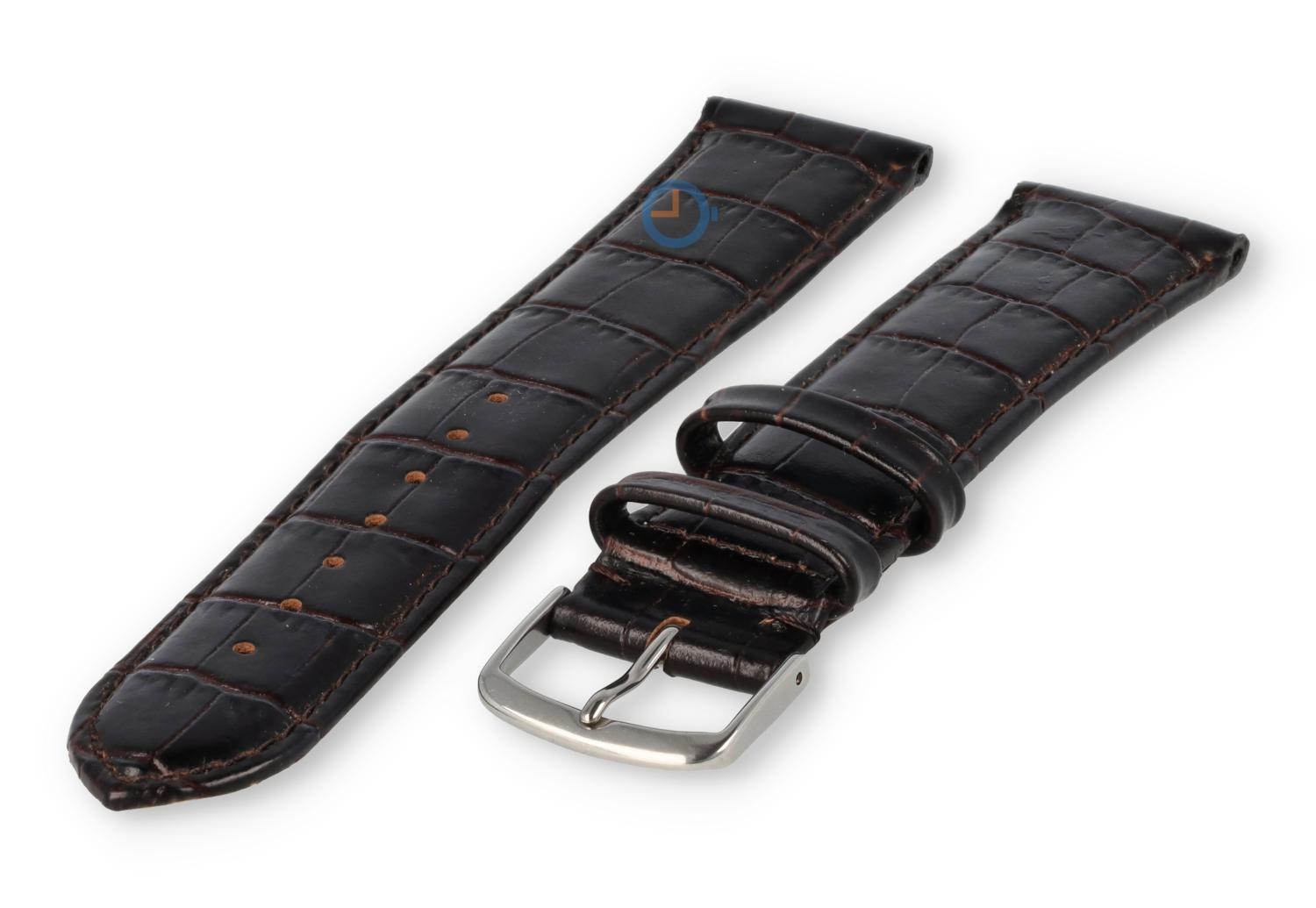 Extra langes Uhrenarmband Kroko - 20mm - dunkelbraun