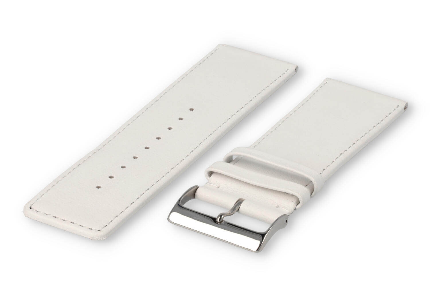 XL glatt Lederband - 30mm - weiß