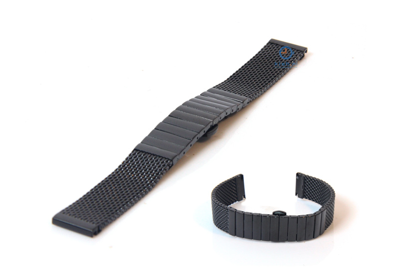 Uhrenarmband 18mm Schwarz Mailänder