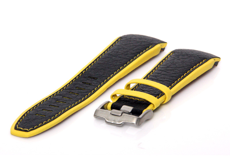 Jacques Lemans Uhrenarmband F5034 Schwarz - Gelb