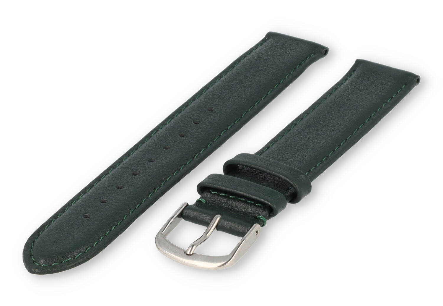 XL glatt Lederband - 18mm - dunkelgrün