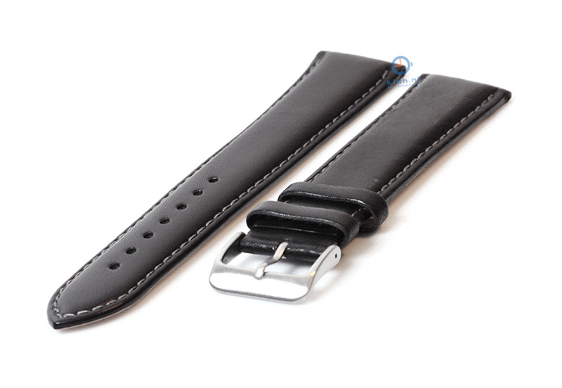 Extra lange Uhrenarmband 24mm schwarz Leder - XXL