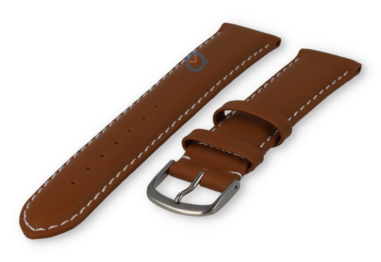 Ungerade Größe Uhrenarmband Leder - 19mm - cognacbraun