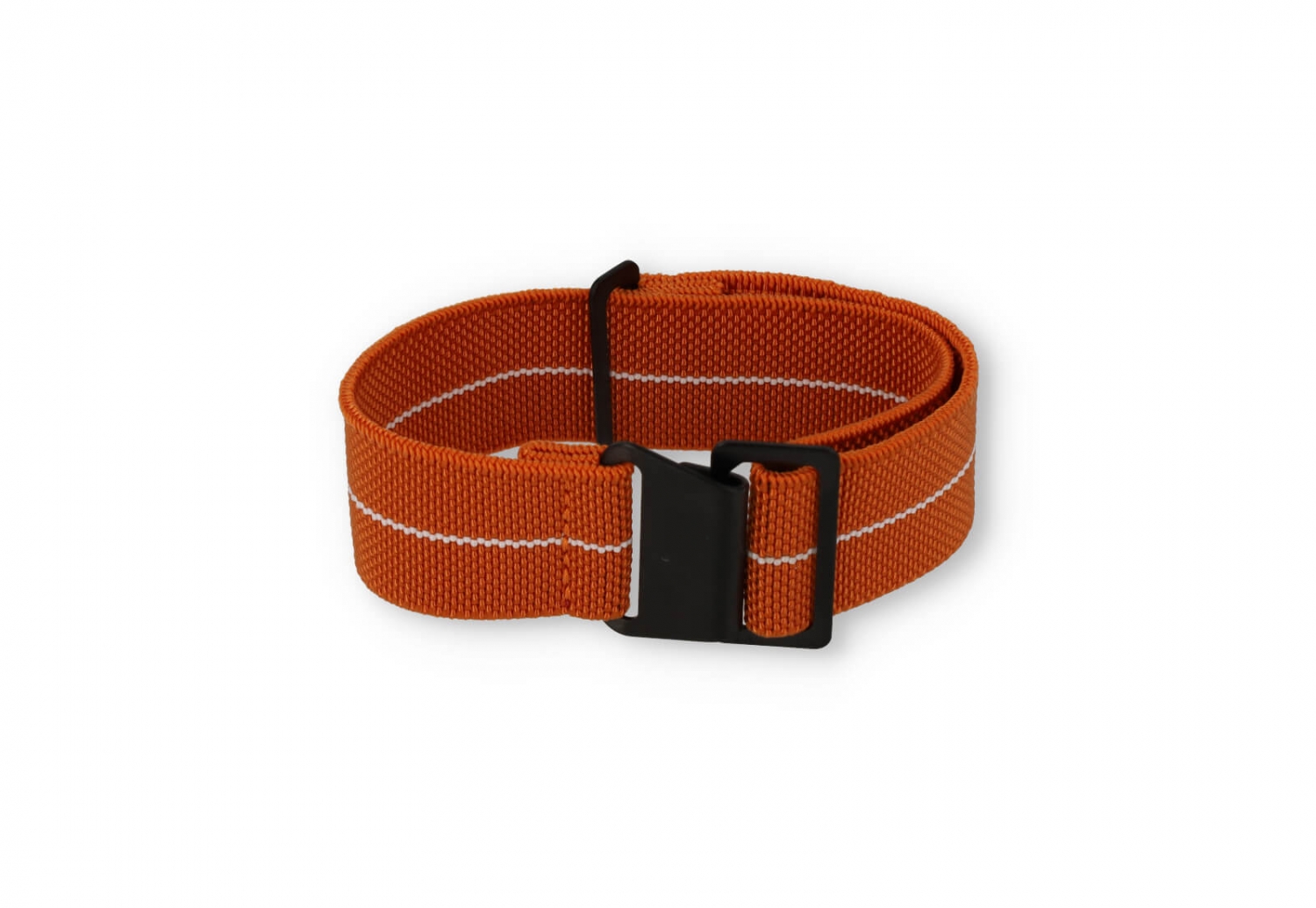 Elastische horlogeband 20mm nylon oranje - wit