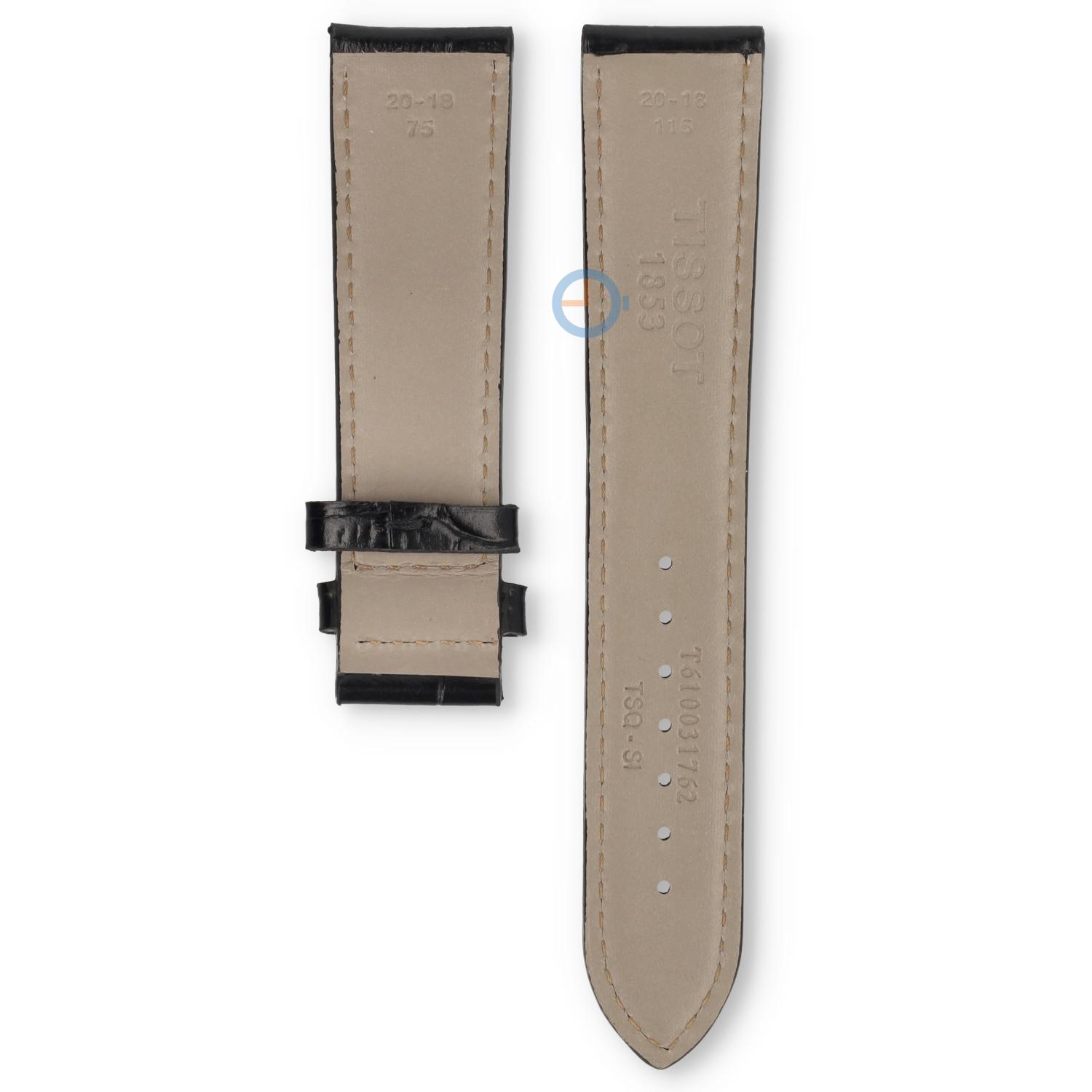 Tissot Uhrenarmband T9074077605800 schwarzes Leder