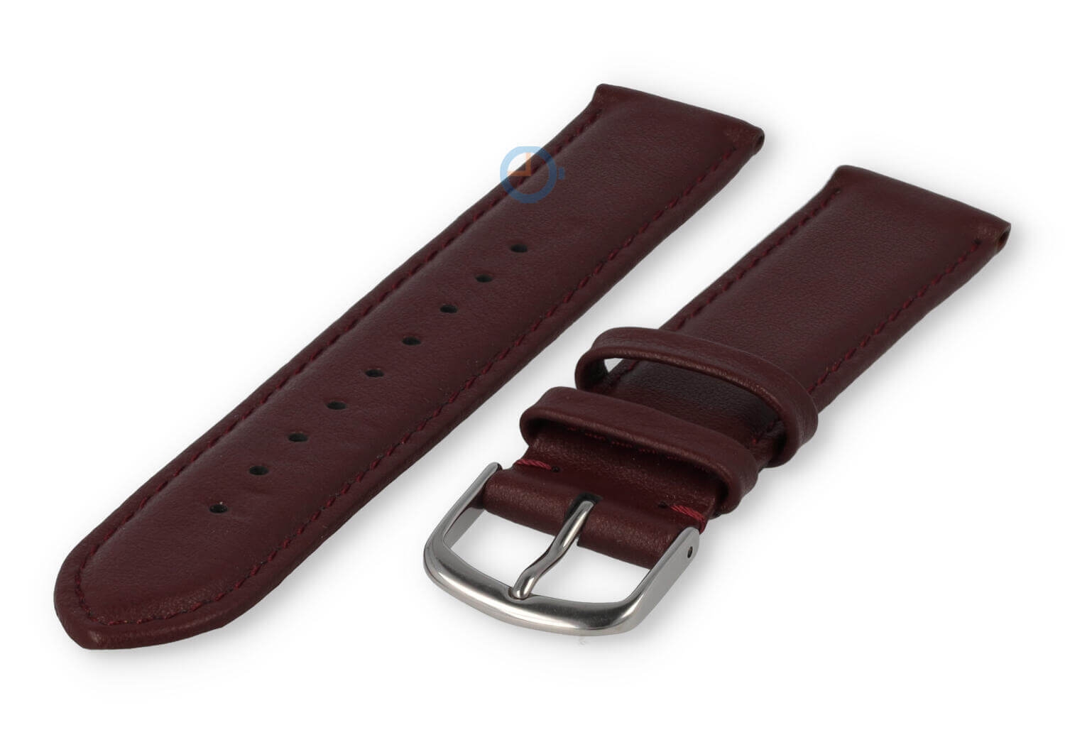18mm Lederband mit Naht - bordeaux