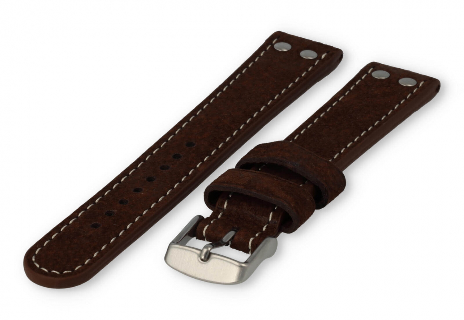 Flieger XL Uhrenarmband 22mm kastanienbraunes Leder