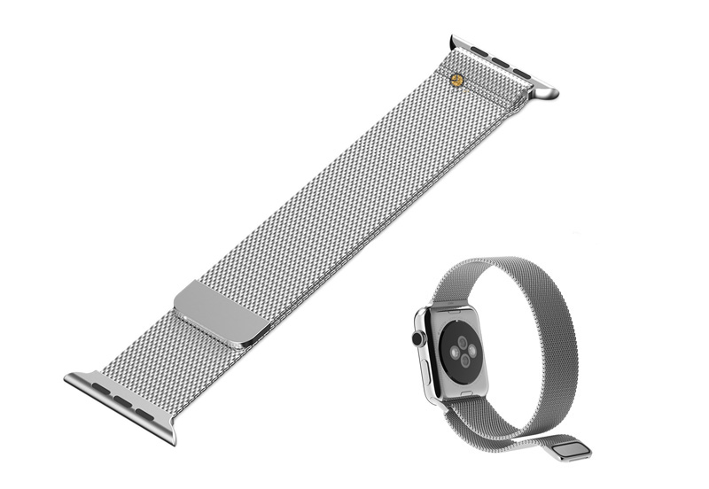 Ersatzband fÃ¼r Apple watch 42mm - Milanaise Silber