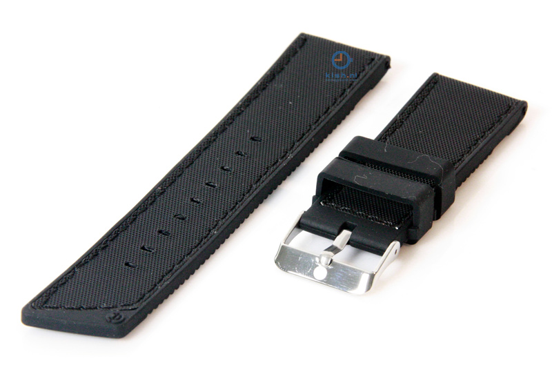 Uhrenarmband aus Silikon 22mm schwarz