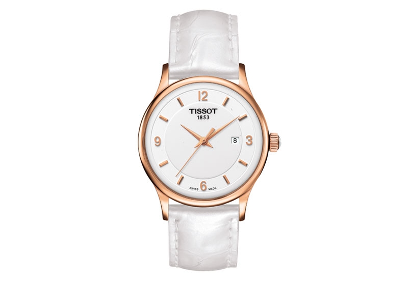 Tissot Uhrenarmband T9142104601700 weiß Leder