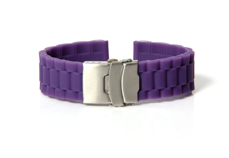 Uhrenarmband 20mm donker Violett Kautschuk