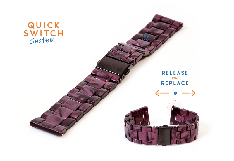 20mm resin Uhrenarmband - Granit lila