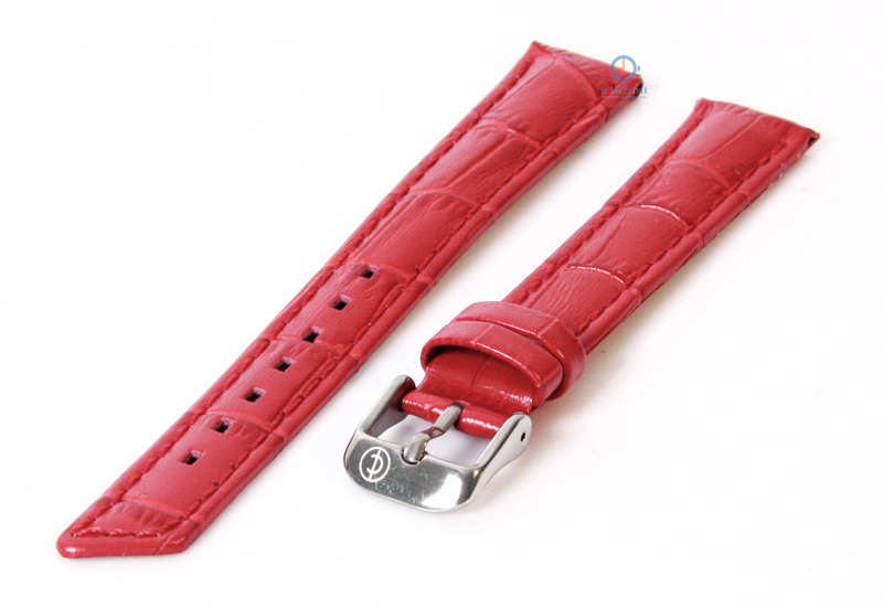 Uhrenarmband 18mm rot Leder mit Kroko - Druck
