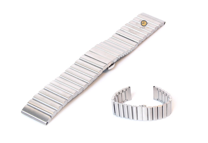 Uhrenarmband 24mm Silber Stahl matt