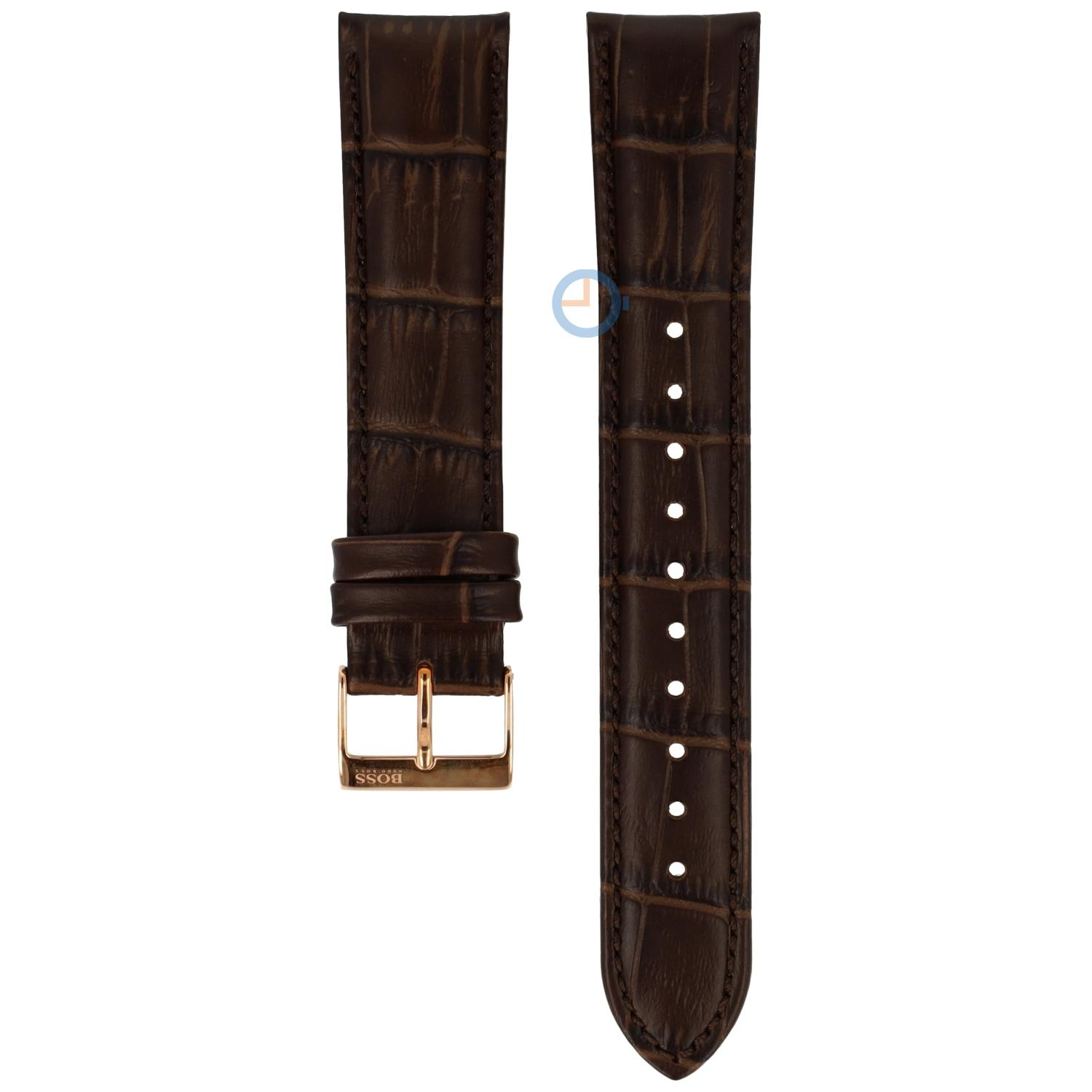 Hugo Boss 20mm Uhrenarmband - dunkelbraun Krokoleder