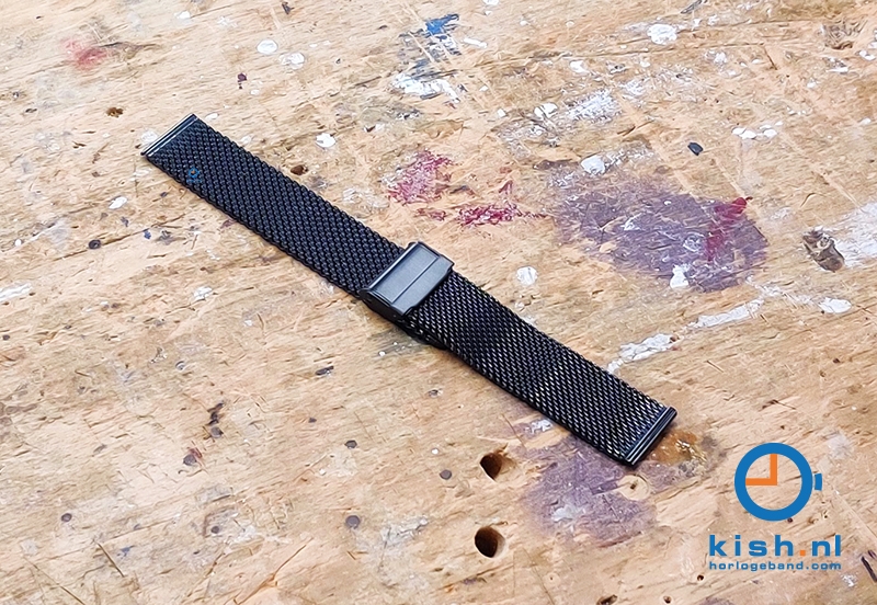 Milanese horlogeband 18mm zwart (grof)