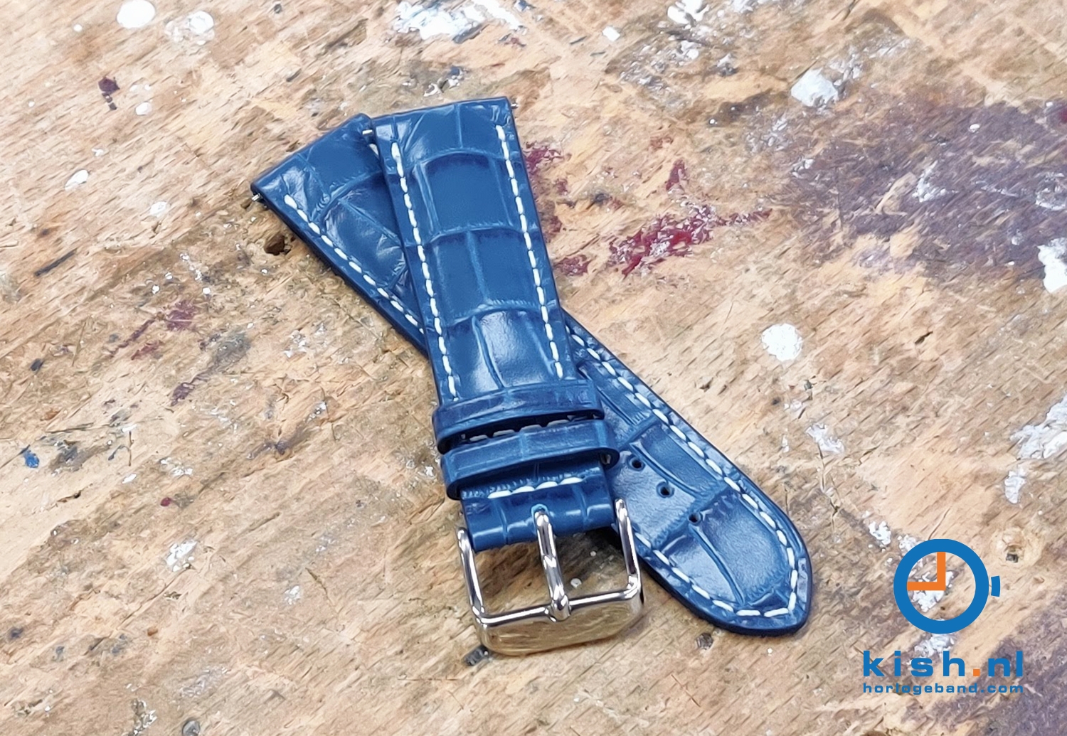 Horlogeband 22mm donkerblauw
