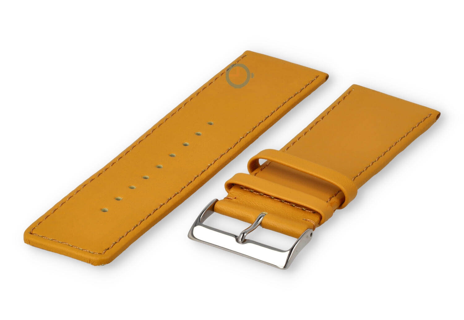 30mm Uhrenarmband glatt Leder - Senfgelb