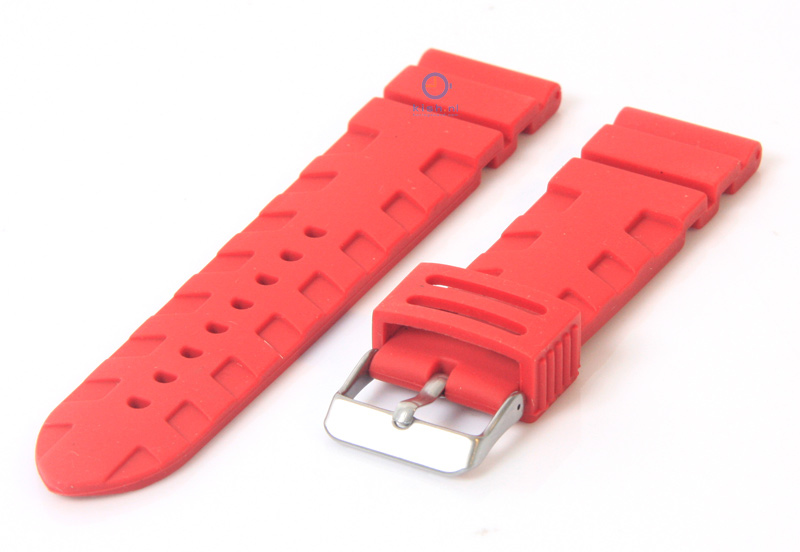 Uhrenarmband 24mm rot Kautschuk