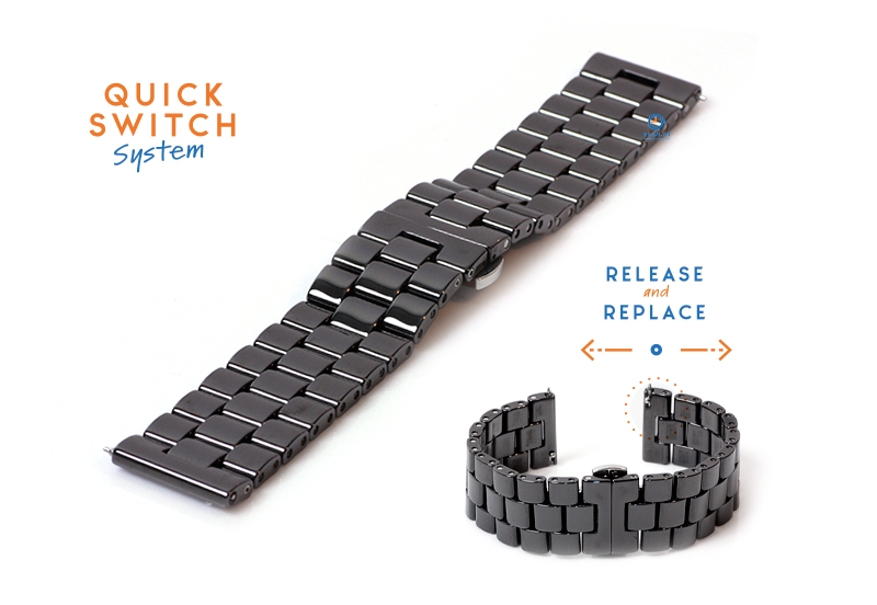Keramikuhrenarmband - 20mm schwarz