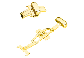 doppelte Faltschließe 16mm Gold + Drückern