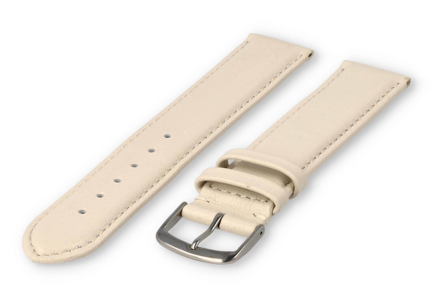 XL glatt Lederband - 22mm - creme
