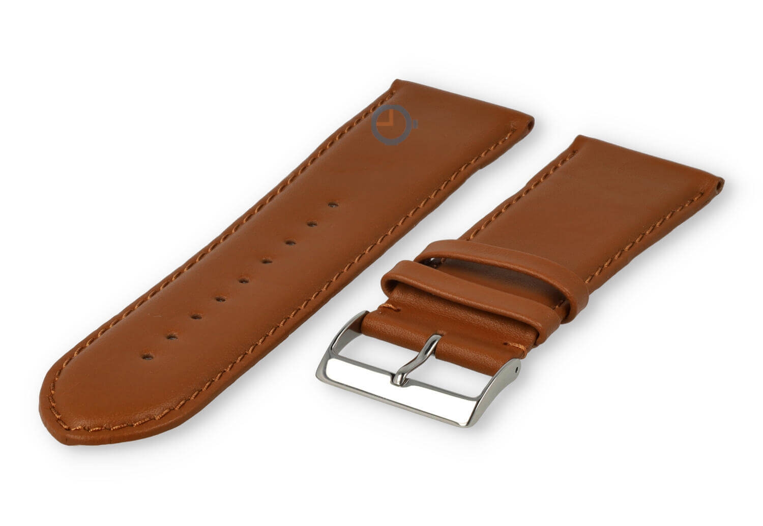 26mm Uhrenarmband glatt Leder - braun