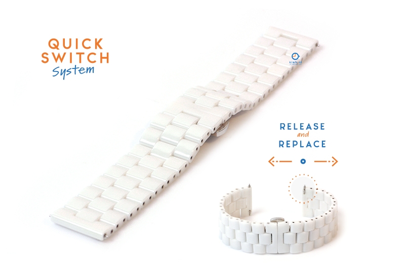 Keramikuhrenarmband - 20mm weiß