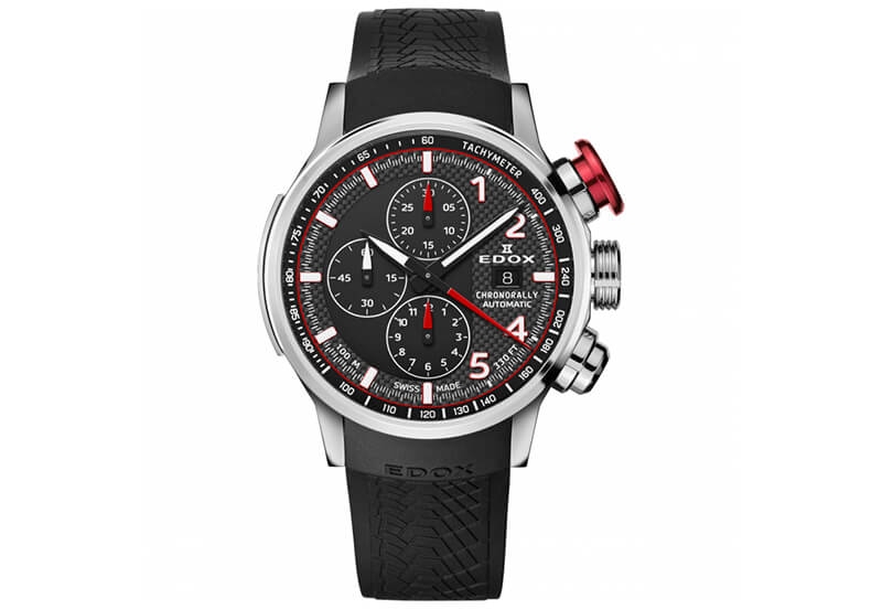 Edox Chronorally 01129 Uhrenarmband Schwarz