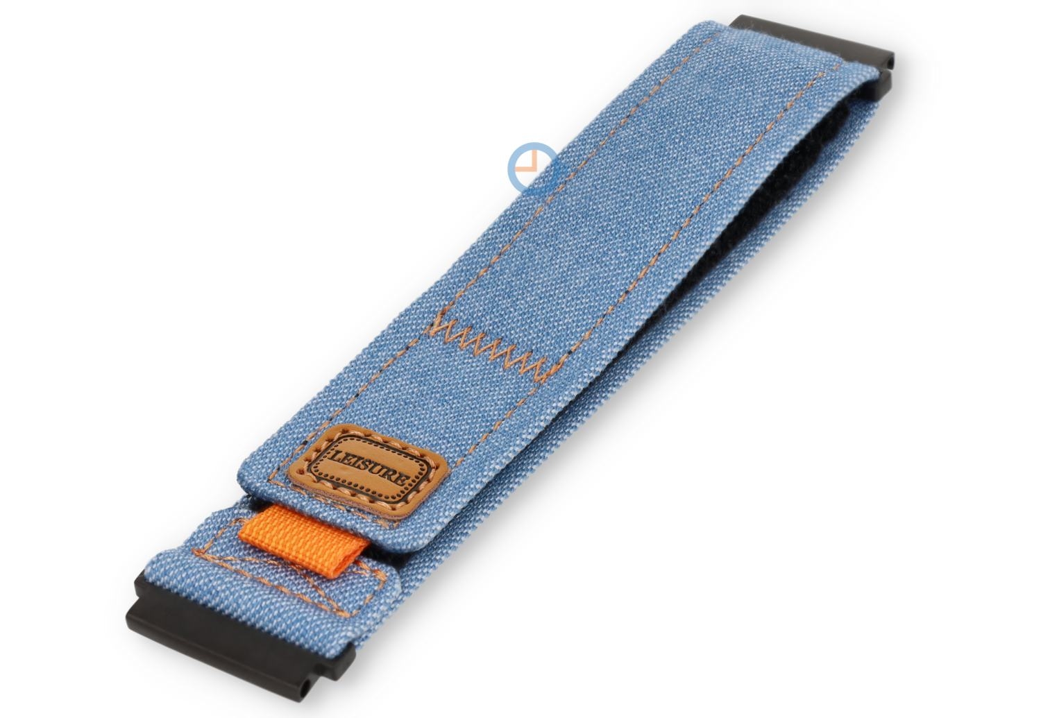 Hellblaues Jeansstoff Uhrenarmband - 22mm - Klettverschluss