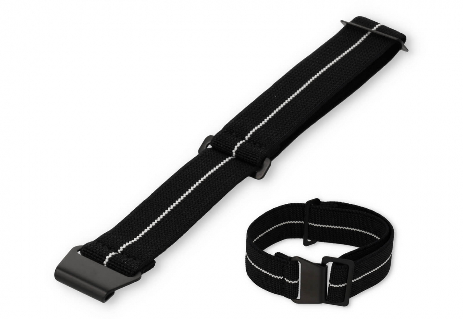 Elastistches Uhrenarmband 22mm Nylon schwarz - weiß