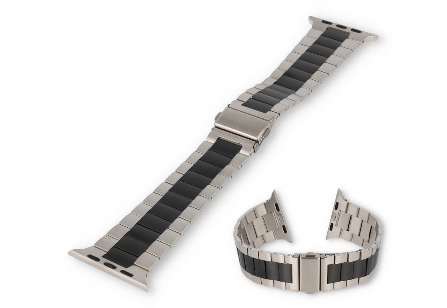 Apple watch Band Stahl Silber/schwarz - 44/45/46/49mm