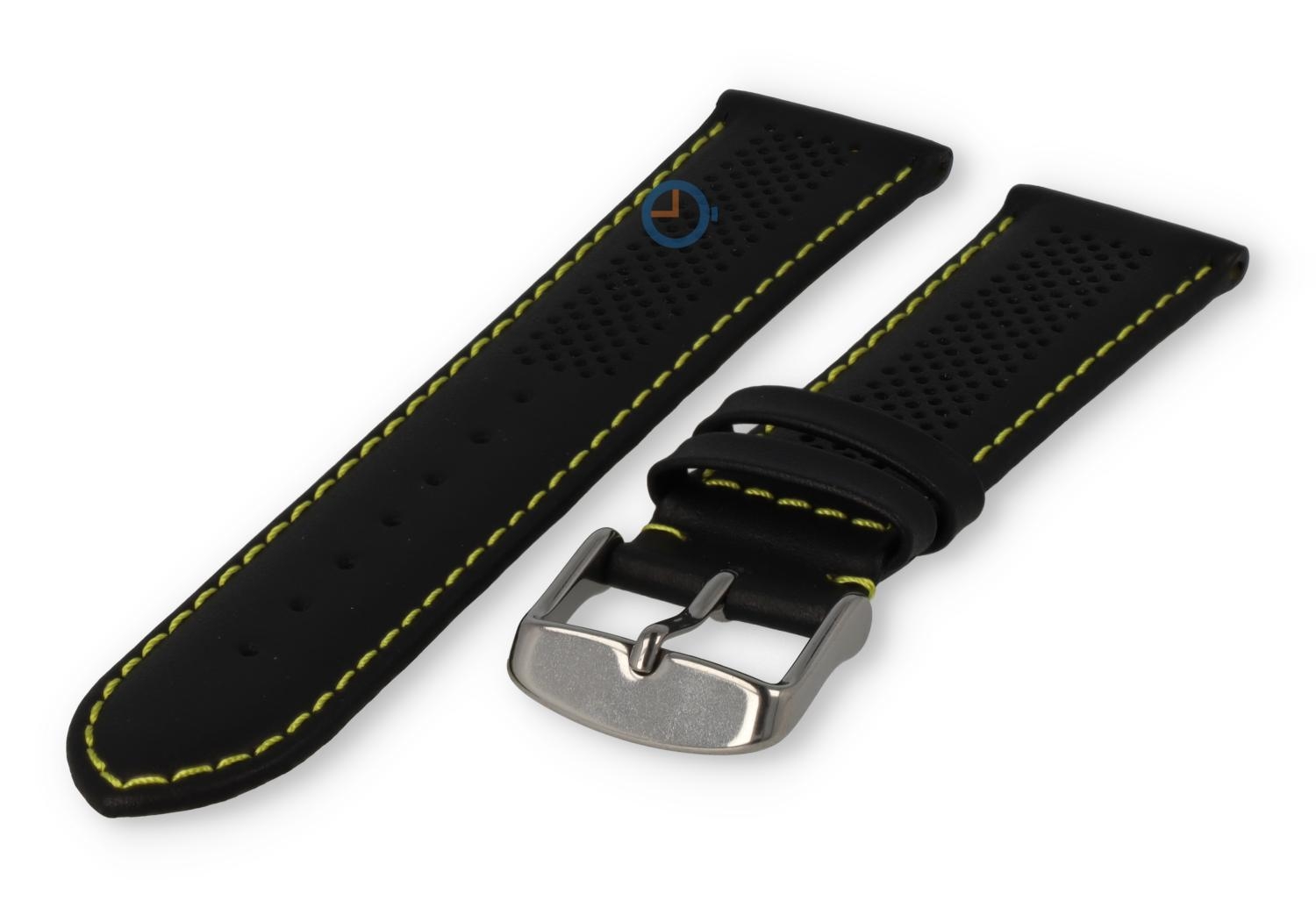 22mm hybrid Band - schwarz mit gelb