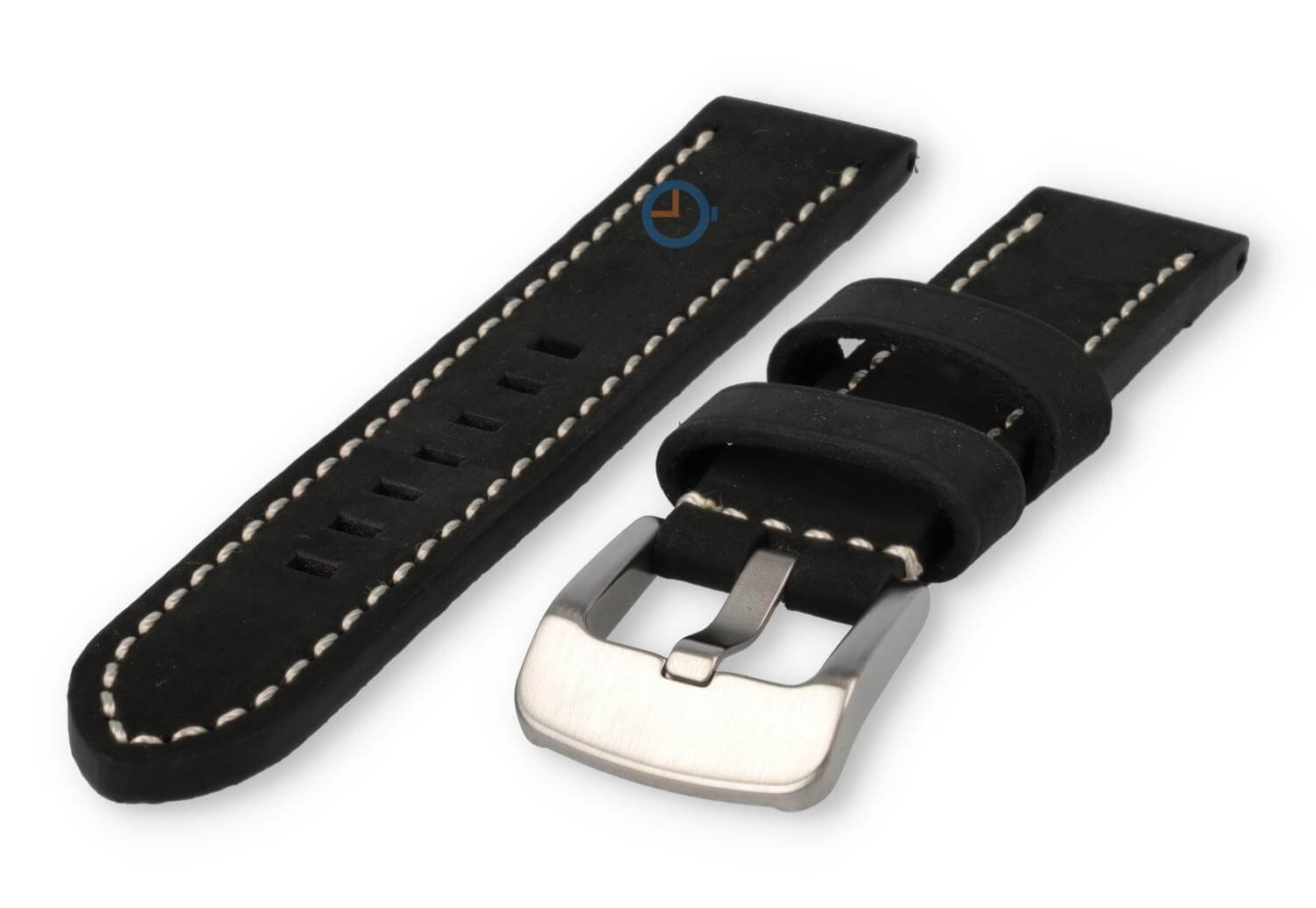 Wasserabweisendes Uhrenarmband aus Leder - 20mm - schwarz