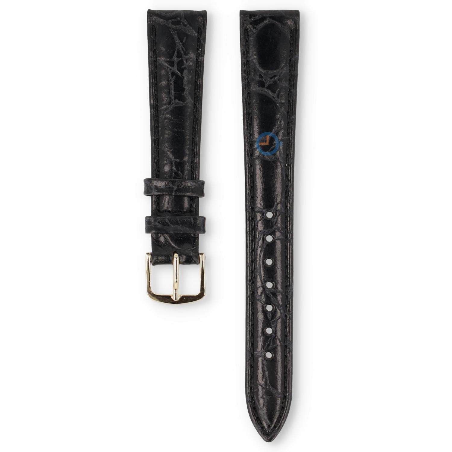 Universal 15mm schwarzes Leder Uhrenarmband - Pulsar