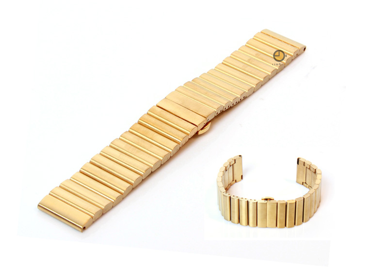 Uhrenarmband 22mm Gold Stahl matt