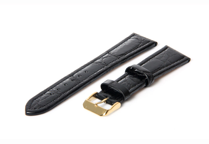 Uhrenarmband 18mm Schwarz Leder