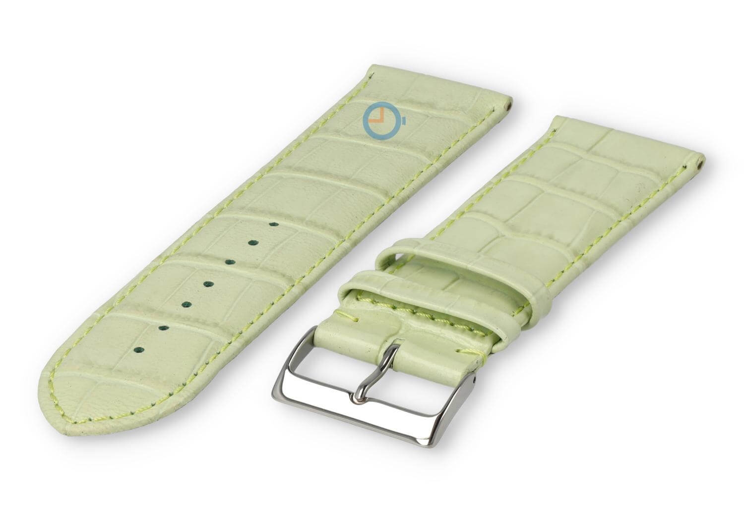 Kalbsleder XL band mit Kroko - Muster - 28mm - Pastellgrün