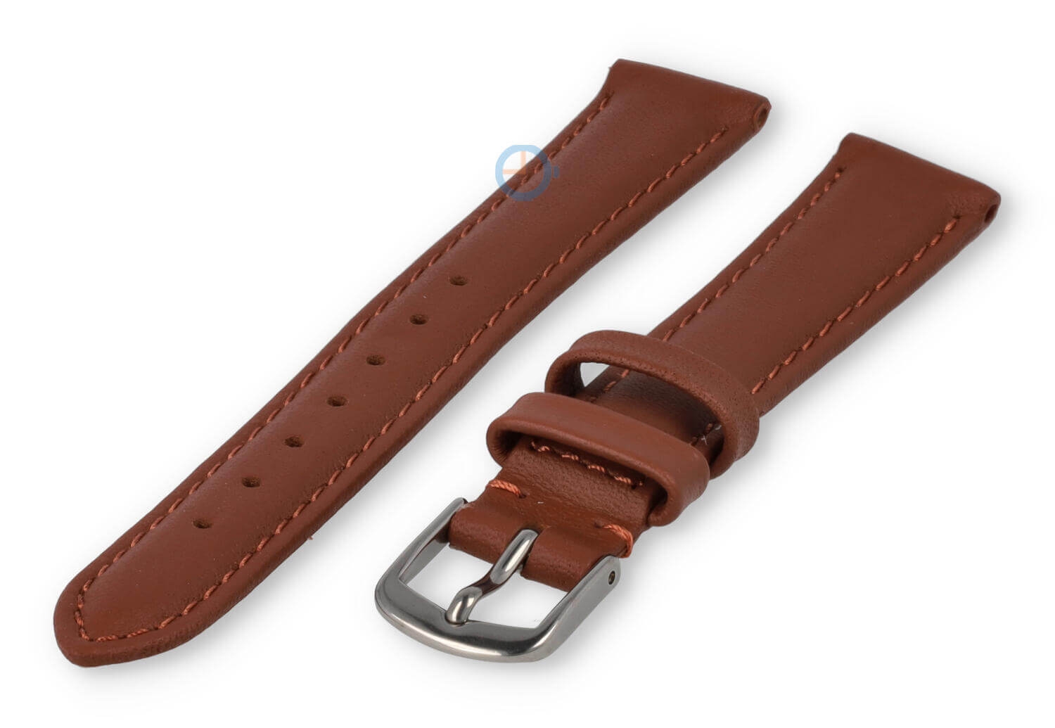 12mm Uhrenarmband glatt Leder - rostbraun